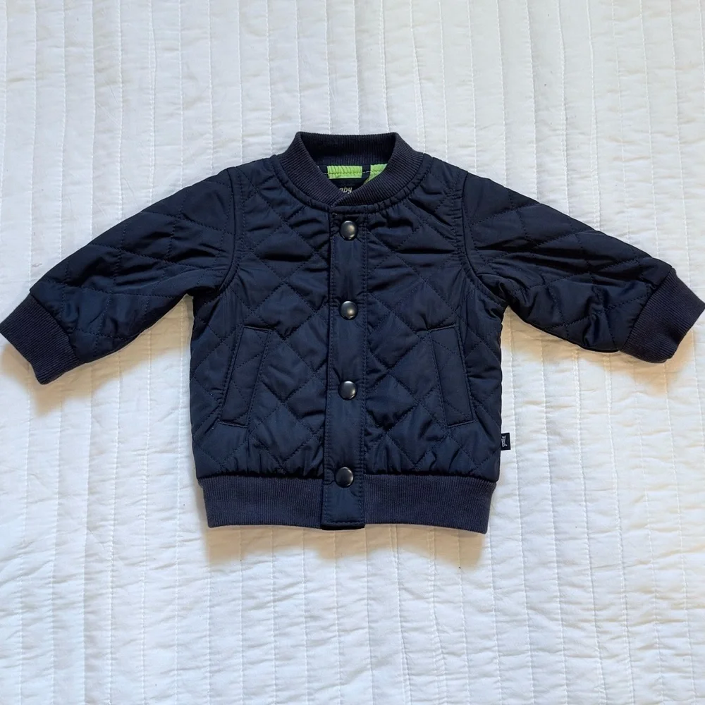 Oshkosh B’gosh Baby Diamond Quilted Navy Jacket Sz 0-3 Months